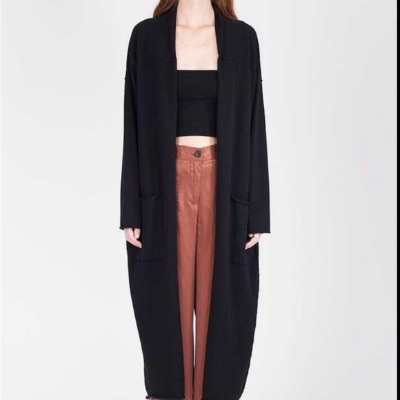 OAK + FORT Sweaters - OAK + FORT Black Long Cardigan XS